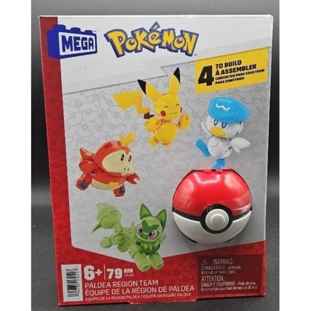 Mega Pokémon Paldea Region Team Building Set With 4 Figures & 79 Pieces